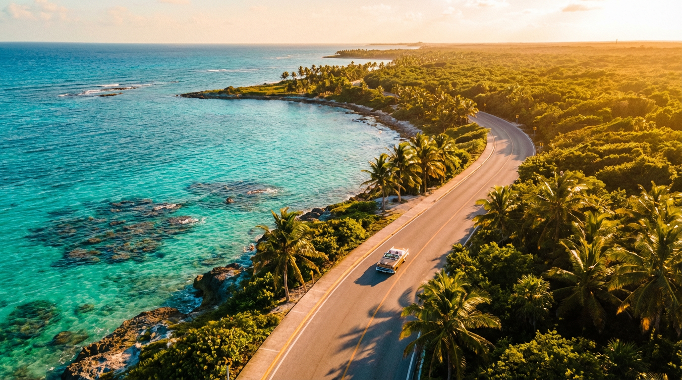 Carretera en el Caribe Mexicano